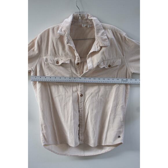 ROXY Corduroy Shacket Long Sleeve Khaki Tan Ribbed Button Sweater  Size XS - Picture 6 of 10